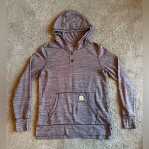 Carhartt Women’s size Medium Purple Henley Long Sleeve Hooded Shirt